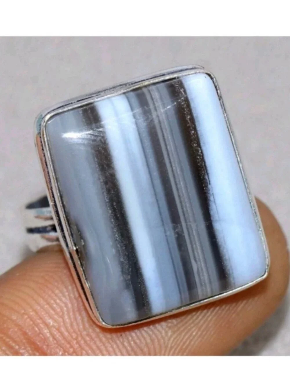 Owyhee Blue Opal Gemstone Jewelry 925 Sterling Silver Handmade Ring